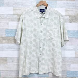 Nat Nast Silk Camp Short Green Tropical Palm Tree Hawaiian Vacation Mens XL